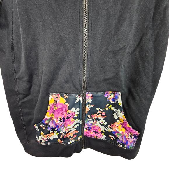 Burton Jacket Women L Black Floral Jacket Women Zip Up Jacket Hooded Jacket - Picture 3 of 8